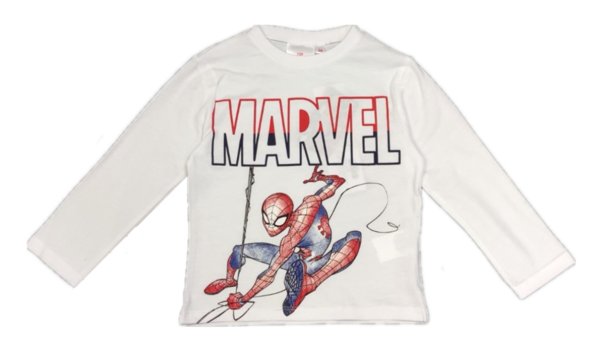 Spiderman Langarmshirt Weiß "Zeichnung" für Jungen